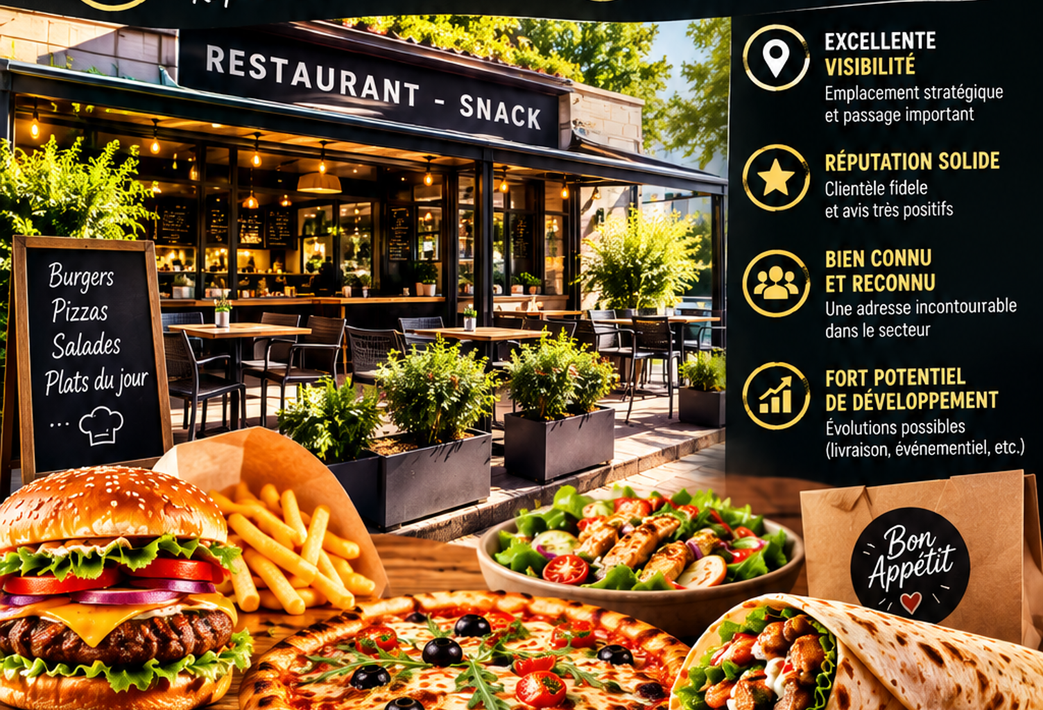 Vente Restauration rapide 77 m&sup2; — photo 1