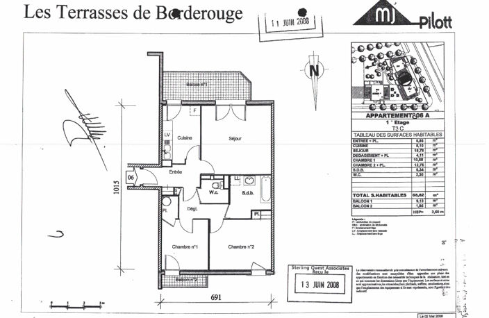 Toulouse 31200 Métro Borderouge à deux pas SANS FRAIS AGENCE  agréable T3 Récent de 68.82m² cuisine séparée terrasse de 9.13m² et balcon de 2.30,m²  parking sous sol — photo 3