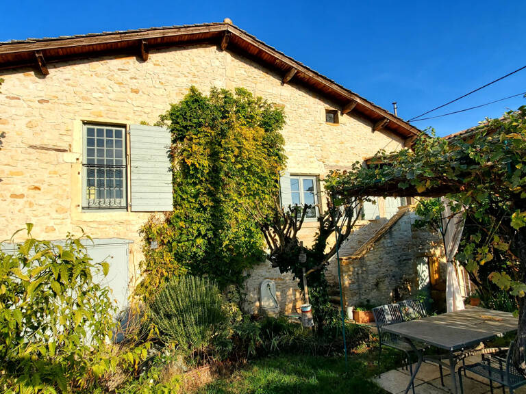 NORD LYON,BEAUJOLAIS PIERRES DOREES,MAISON DE HAMEAU, 110 m2 hab,4 chambres, jardin, vue — photo 1