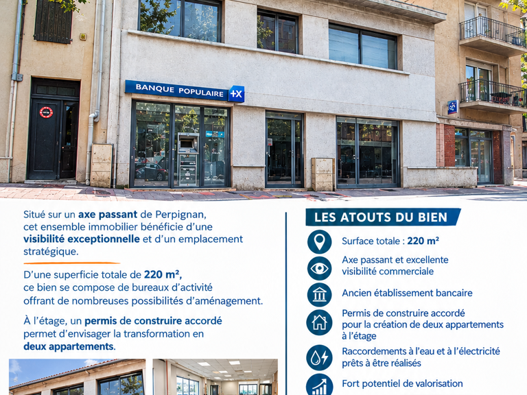 Vente Boutique/Local commercial 220 m&sup2; — photo 1