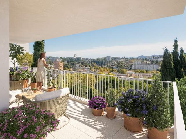T2 200M DU METRO LA ROSE VUE DEGAGEE 4E ETAGE RESIDENCE NEUVE — photo du bien