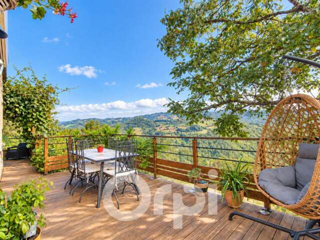 GOLINHAC – Charmante maison mitoyenne en pierre avec vue panoramique, grangette, étang avec source et plus de 7 000 m² de terrain attenant — photo du bien