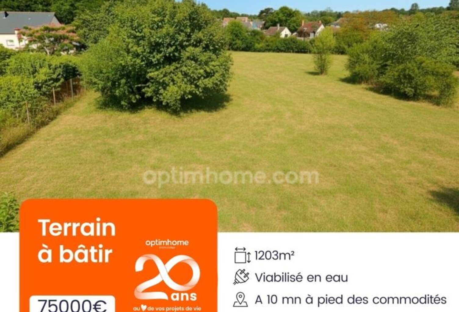 Terrain de 1 200 m², à deux pas du centre — photo 1