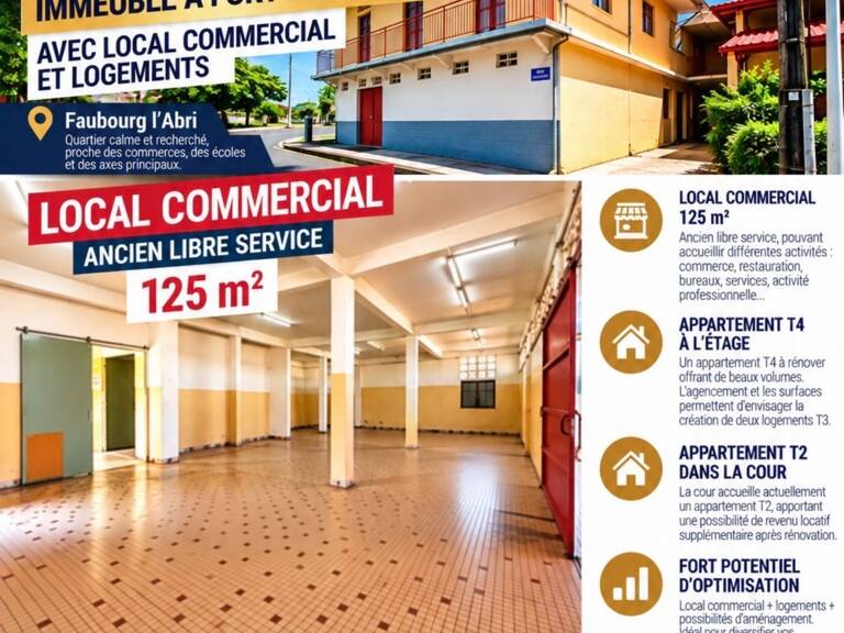 INVESTISSEURS – IMMEUBLE À FORT POTENTIEL AVEC LOCAL COMMERCIAL ET LOGEMENTS — photo 1