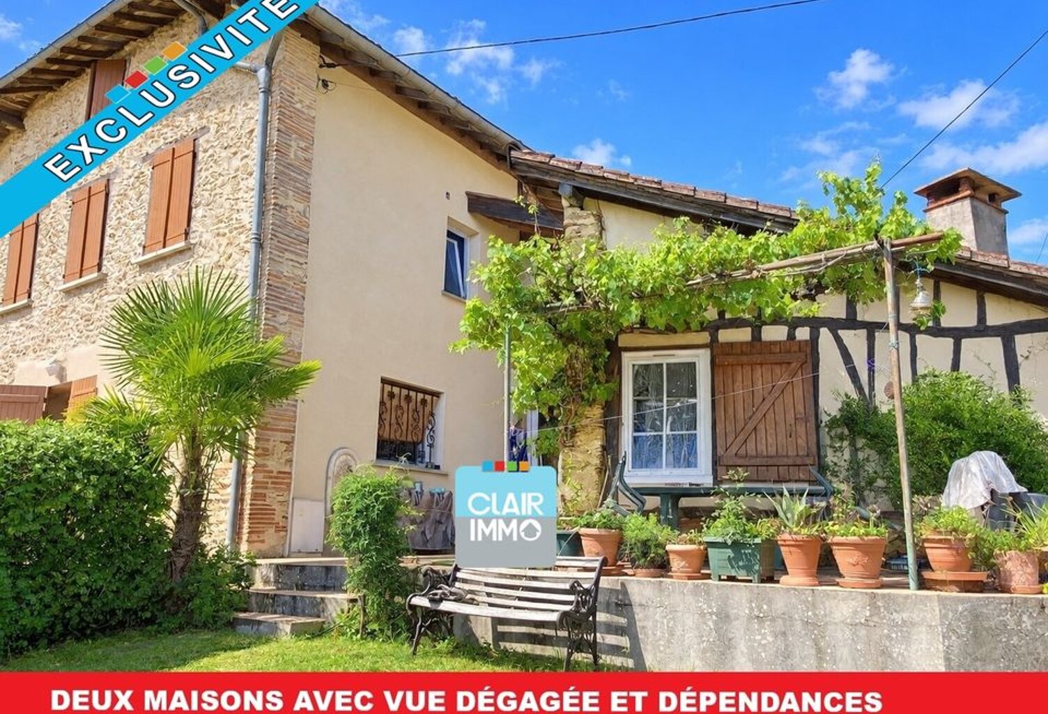 Cazaubon  Ensemble immobilier rare : deux maisons de caractère — photo 1