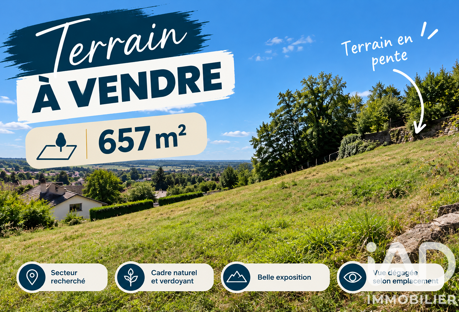 Vente Terrain à bâtir 657 m&sup2; — photo 1