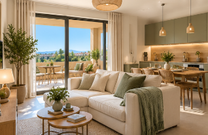 SUBLIME T2 DE 50 M² EN DERNIER ÉTAGE AVEC TERRASSE ET VUE DÉGAGÉE — photo 2