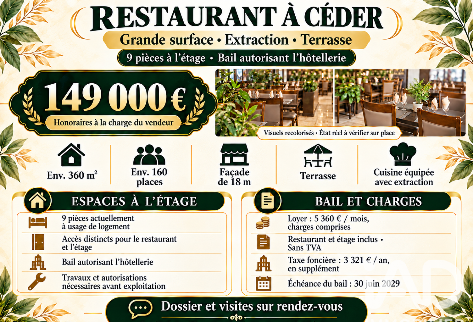 Vente Restaurant 360 m&sup2; — photo 1