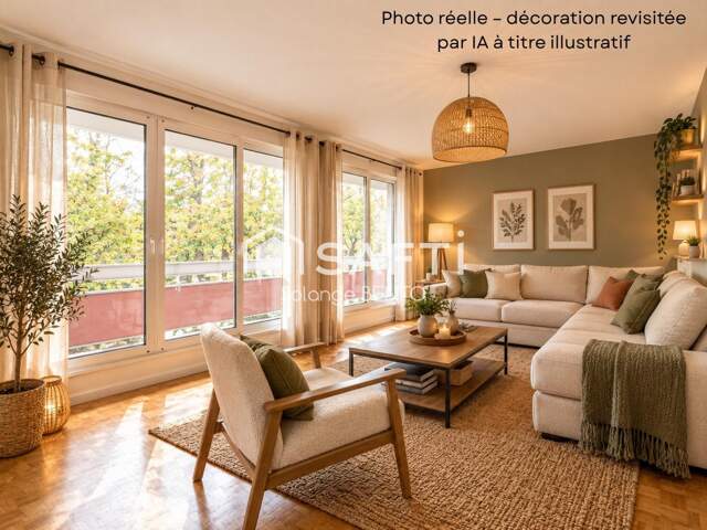 Appartement familial de 84 m² avec balcon, parc arboré, piscine et parking — photo du bien