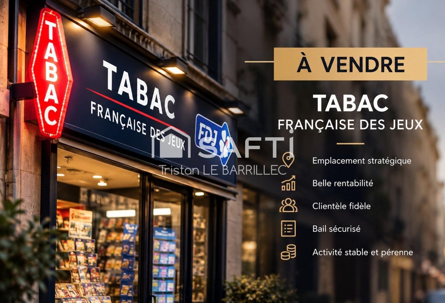 Fonds de commerce Tabac FDJ  Saint-Gilles centre — photo 1
