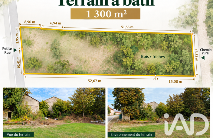 Vente Terrain à bâtir 1 300 m&sup2; — photo 2