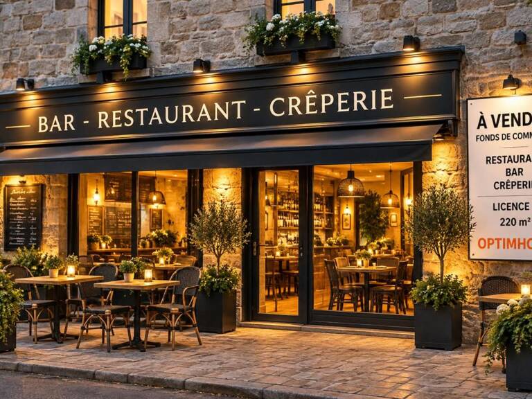 À VENDRE – BAR-RESTAURANT-CRÊPERIE EN EMPLACEMENT N° 1 EN CŒUR DE VILLE -Fonds de commerce- QUESTEMBERT (56) — photo 1