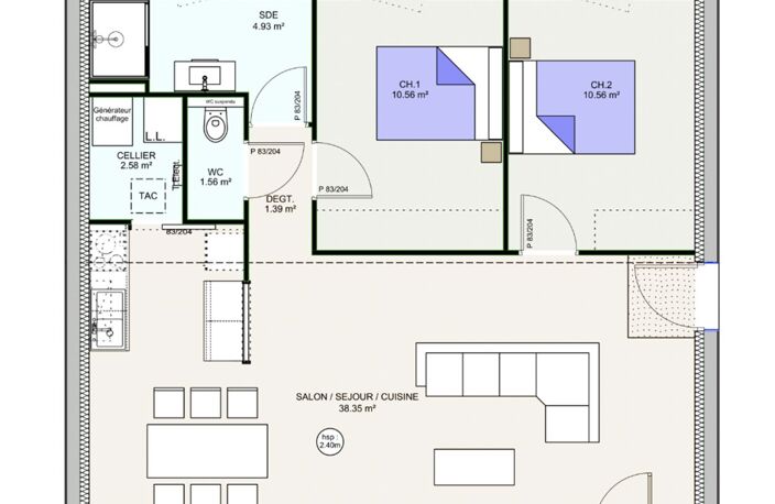 Projet de construction d'une maison 69.93 m² avec terrain à MOZAC (63) — photo 5