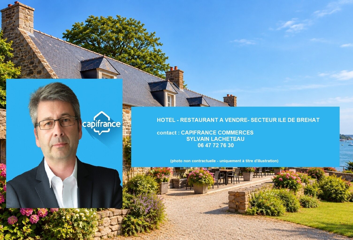 À VENDRE – HÔTEL-RESTAURANT AVEC VUE MER – SECTEUR PAIMPOL / ÎLE DE BRÉHAT — photo 1