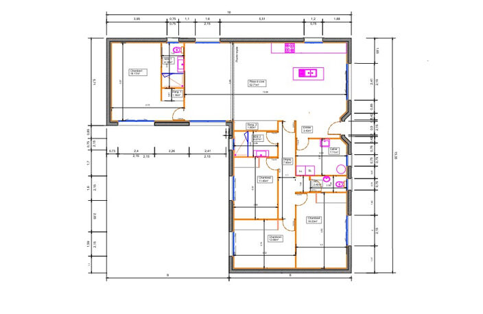 Maison de plain-pied de 148 m² à terminer sur un terrain de 1 105 m² avec piscine et garage prévus au permis de construire — photo 2