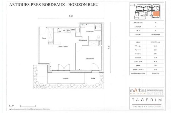 Location appartement 2 pièces 46 m² à Artigues-près-Bordeaux (33370) — photo 2