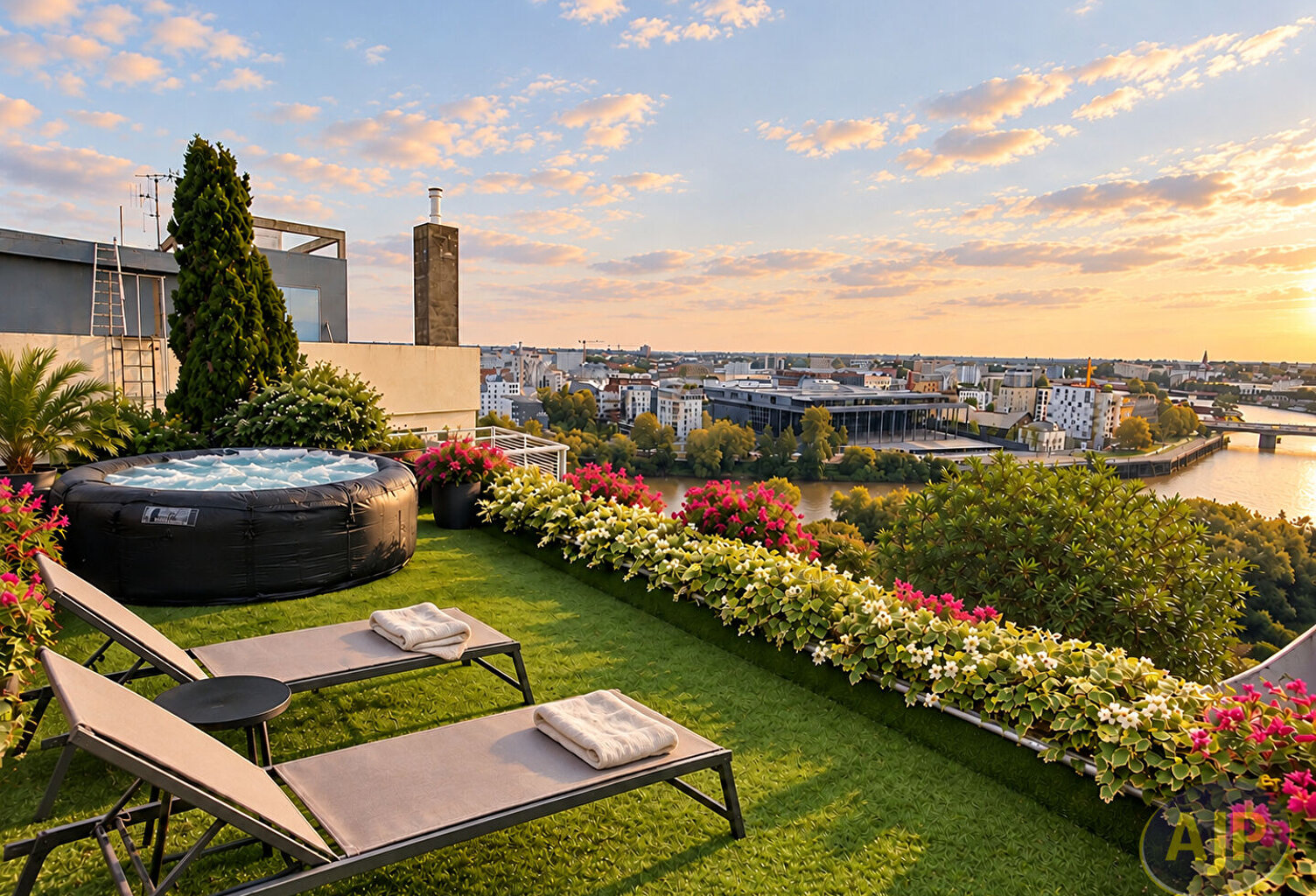 NANTES CENTRE  : dernier étage d'exception et ses jardins suspendus — photo 1