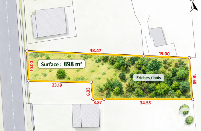 Vente Terrain à bâtir 898 m&sup2; — photo 2