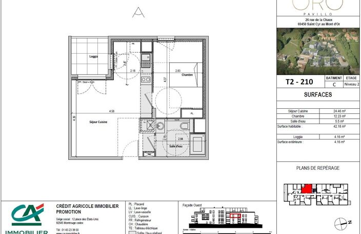 Location appartement 2 pièces 42 m² à Saint-Cyr-au-Mont-d'Or (69450) — photo 2