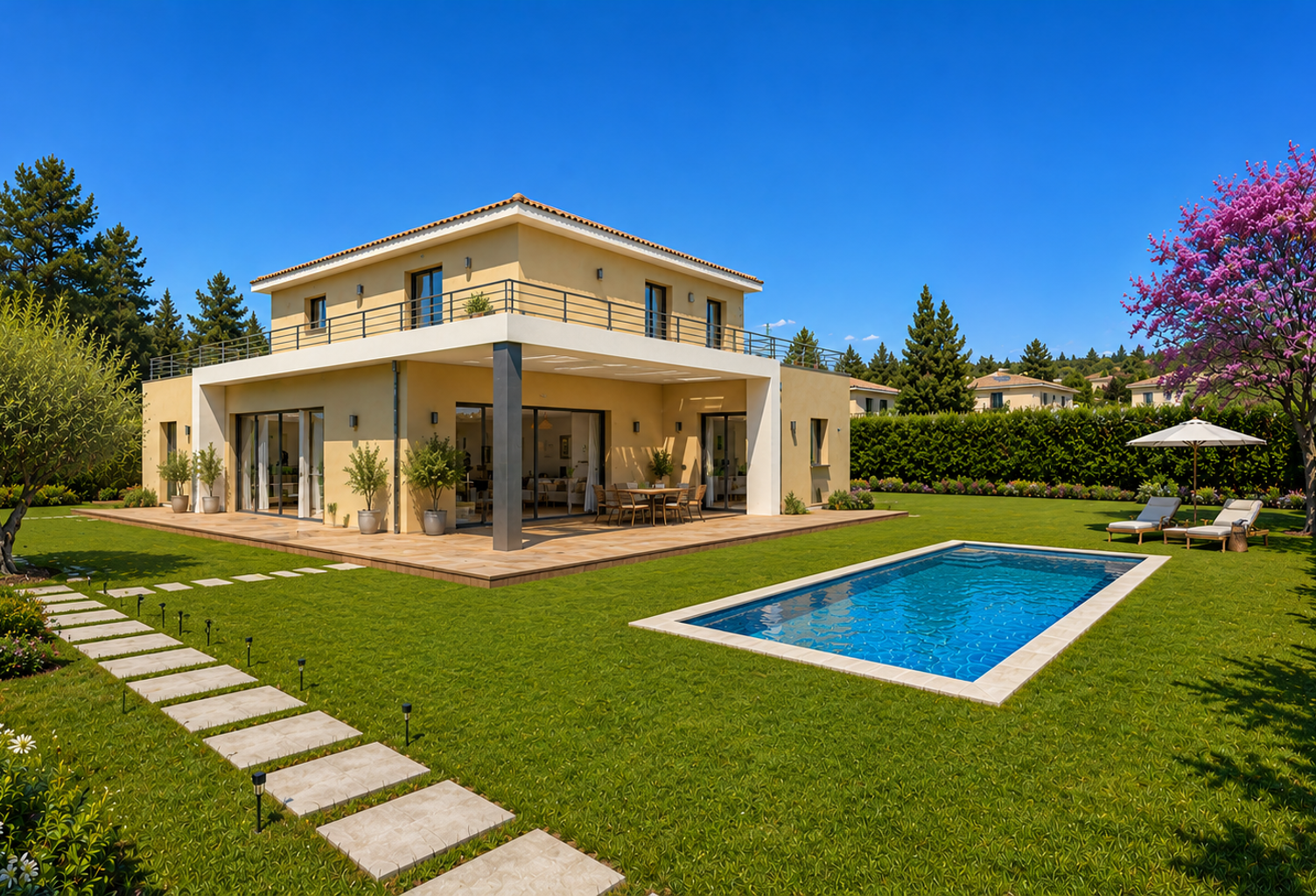AIX - MAISON INDIVIDUELLE RE2020 DE 130M² AVEC 300M² DE JARDIN ET GARAGE — photo 1