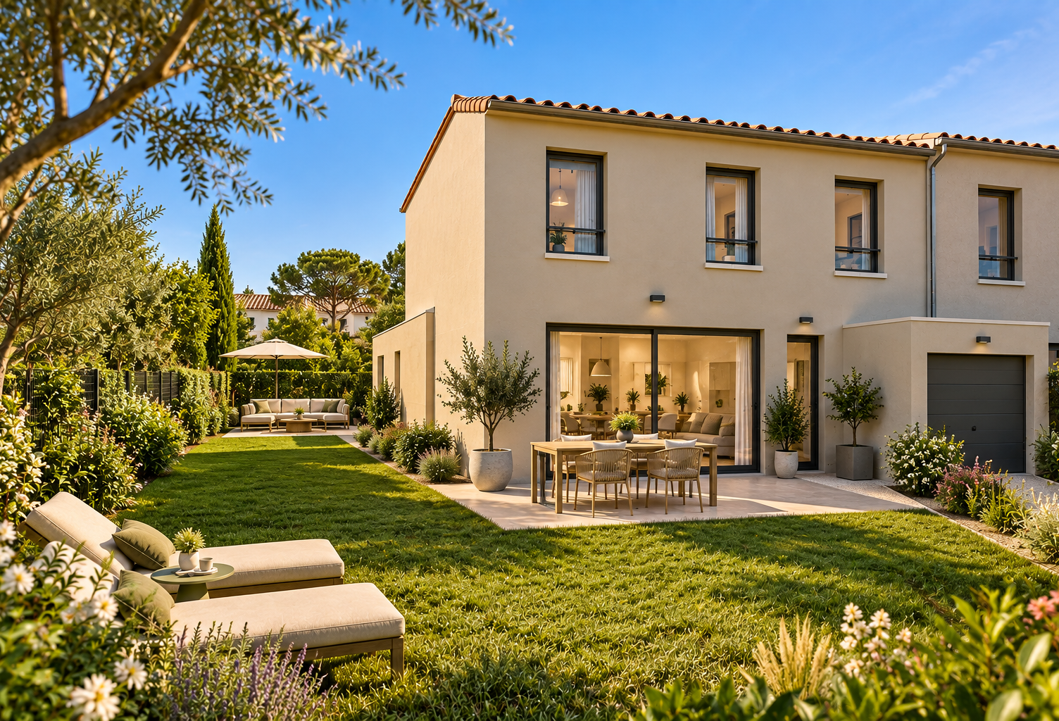 UNE MAISON NEUVE T5 de 4 chambres AVEC GRAND JARDIN ET GARAGE, AU CALME ET PROCHE DE TOUT — photo 1