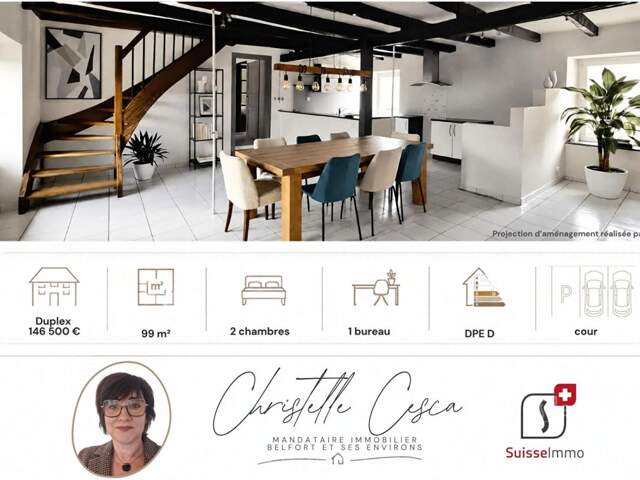 BAVILLIERS - DUPLEX 99 m² AVEC ENTRÉE INDÉPENDANTE, EXTÉRIEUR ET STATIONNEMENTS — photo du bien