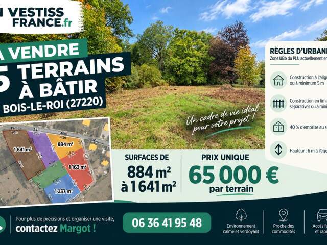 BOIS LE ROI (27) - Terrain à bâtir - 1237m² — photo du bien