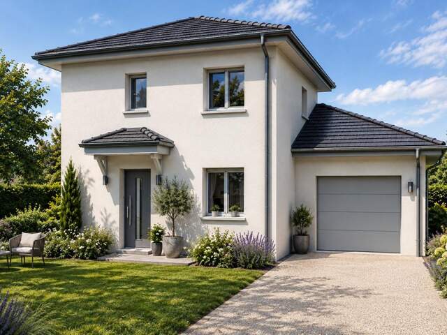 VIF (Maison 110m² + garage 20 m²) sur un Terrain plat viabilisé de 450m² — photo du bien