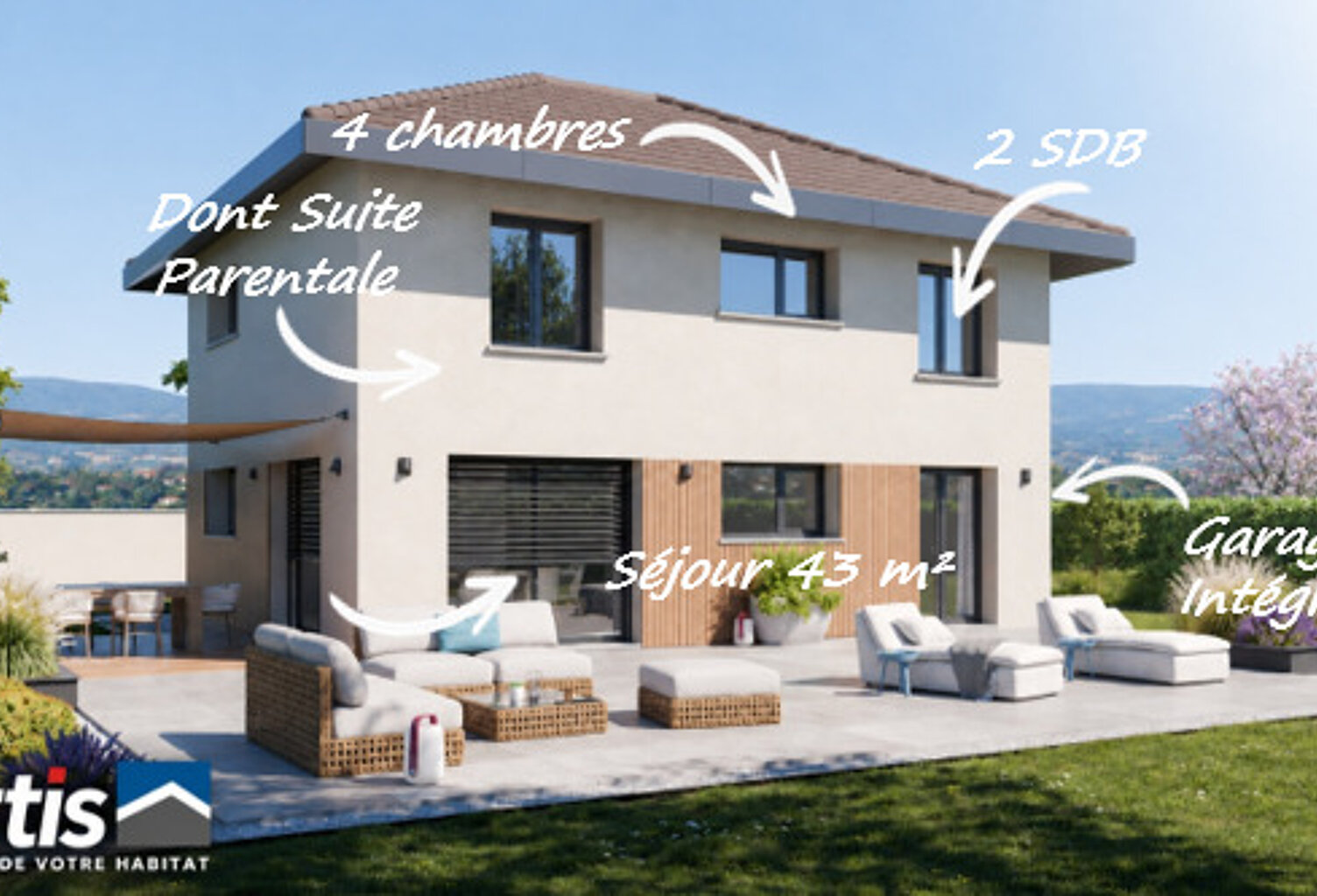 CROZET - Secteur Télécabine - Terrain 580 m² + Maison ARTIS 122m² avec Garage — photo 1