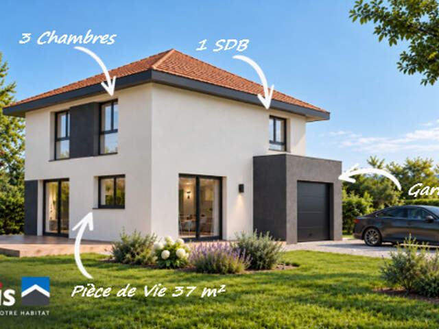 CROZET - Secteur Télécabine - Terrain 520 m² + Maison ARTIS 102m² avec Garage — photo du bien