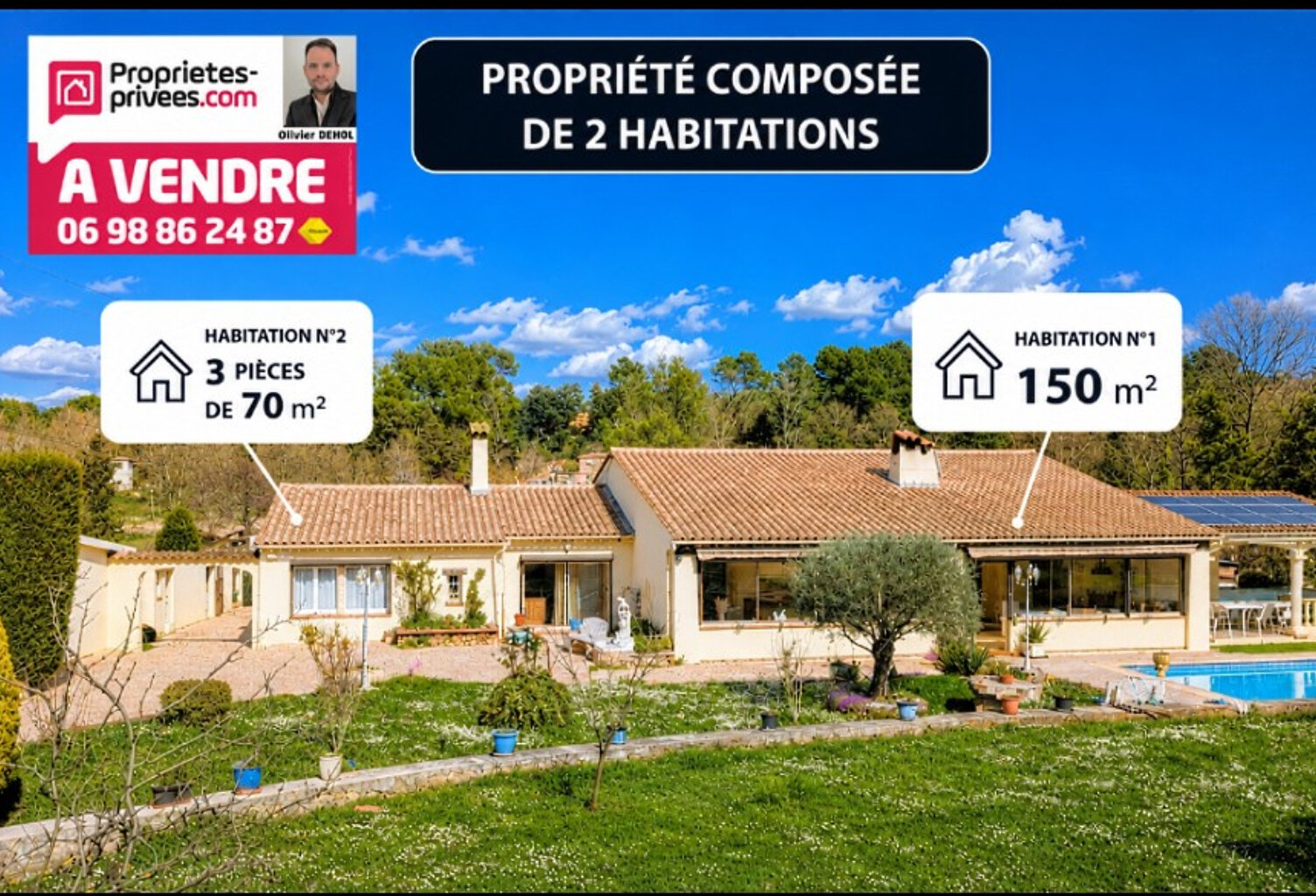 VASTE PROPRIETE EN DEUX HABITATIONS ET NOMBREUSES DEPENDANCES ! — photo 1