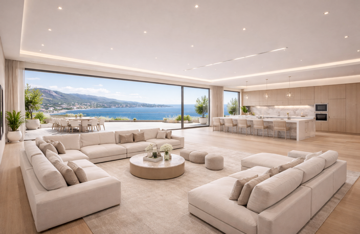 GRIMAUD - VUE MER A COUPER LE SOUFFLE POUR CETTE VILLA DE 390 M² AVEC PISCINE A DEBORDEMENT — photo 2
