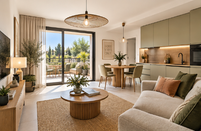 BELLE VUE DÉGAGÉE POUR CE T2 DANS RESIDENCE AVEC PISCINE — photo 2