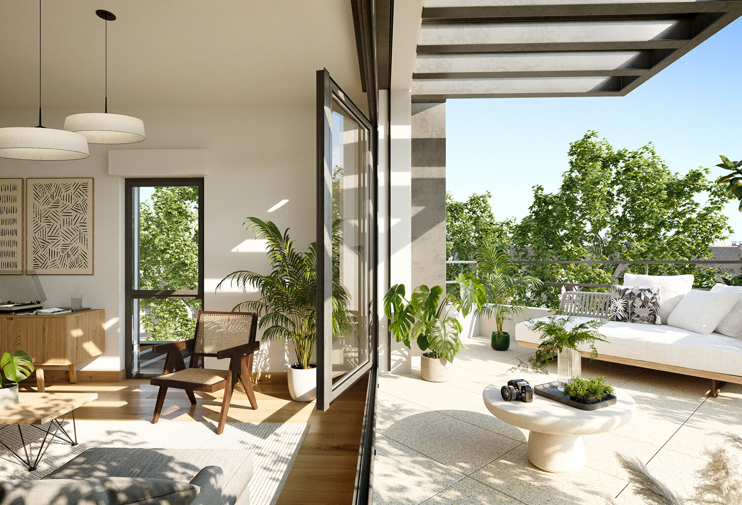 - AU CALME, SUPERBE T4 TRAVERSANT EN DERNIER ETAGE ET SA VUE DEGAGEE SANS VIS A VIS — photo 1