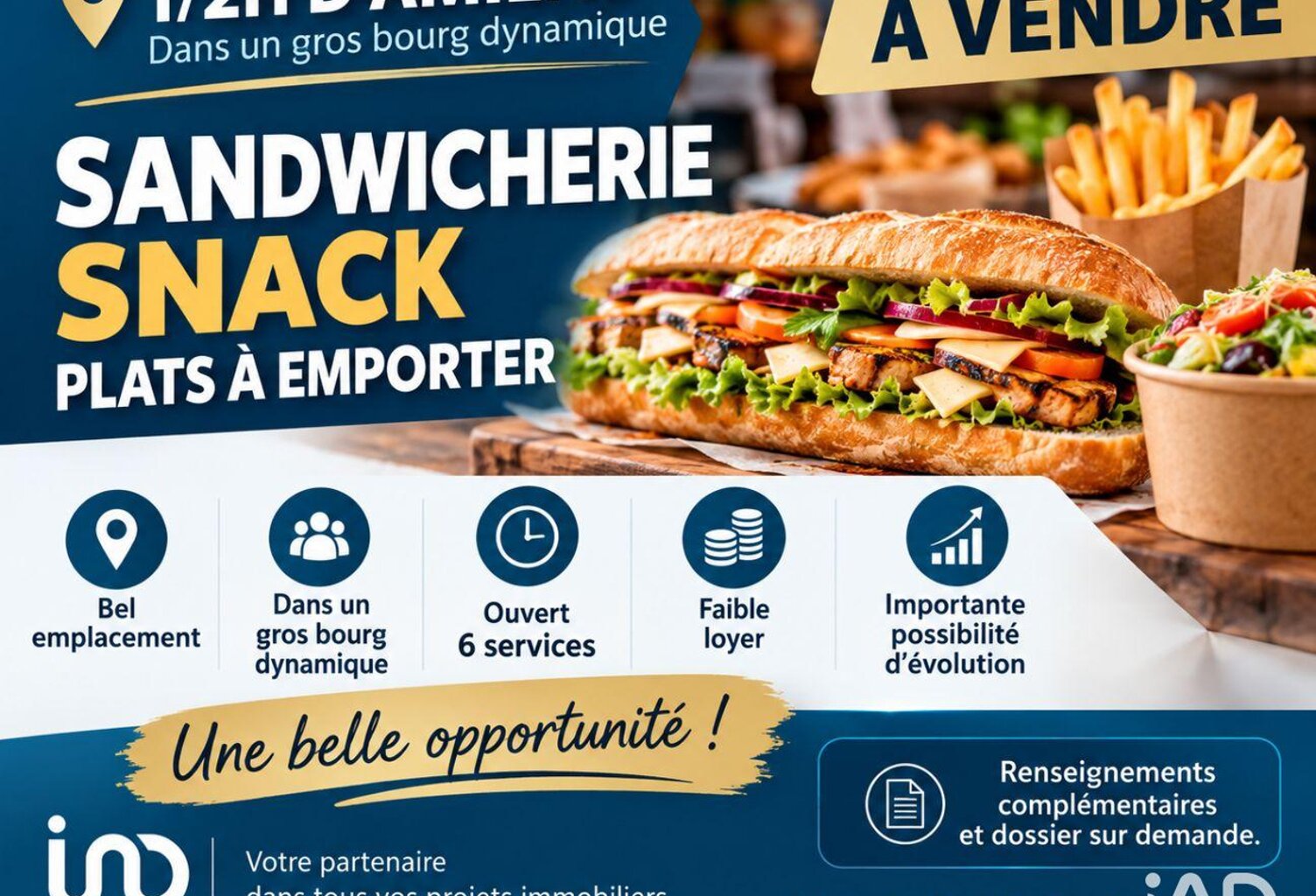 Vente Sandwicherie 50 m&sup2; — photo 1