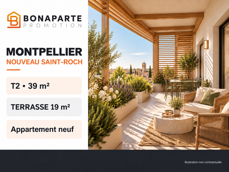 T2 AVEC GRANDE TERRASSE AU CŒUR D’UN QUARTIER CONNECTÉ — photo 1