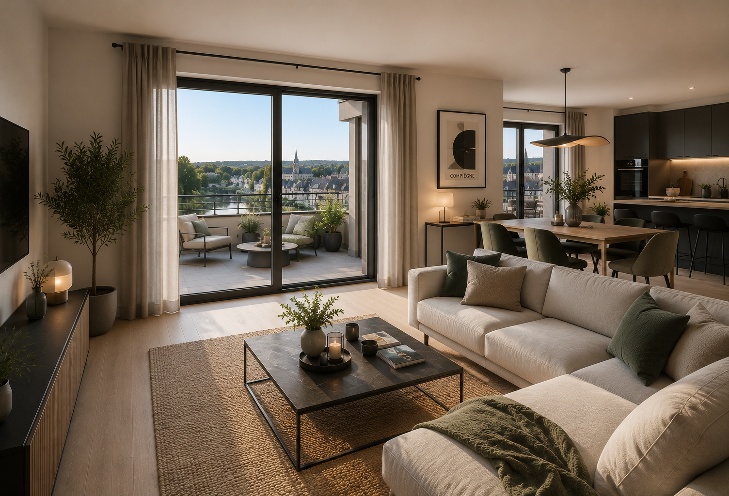 COMPIÈGNE / VENETTE – 3 PIECES DERNIER ÉTAGE AVEC TERRASSE PLEIN SUD-OUEST — photo 1