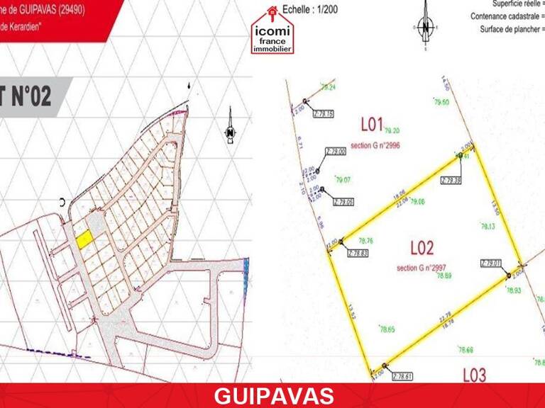 FINISTERE - Guipavas (29490) - A VENDRE - TERRAIN DE 303M² CONSTRUCTIBLE EN LOTISSEMENT - VIABILISE - LIBRE DE CONSTRUCTEUR — photo 1