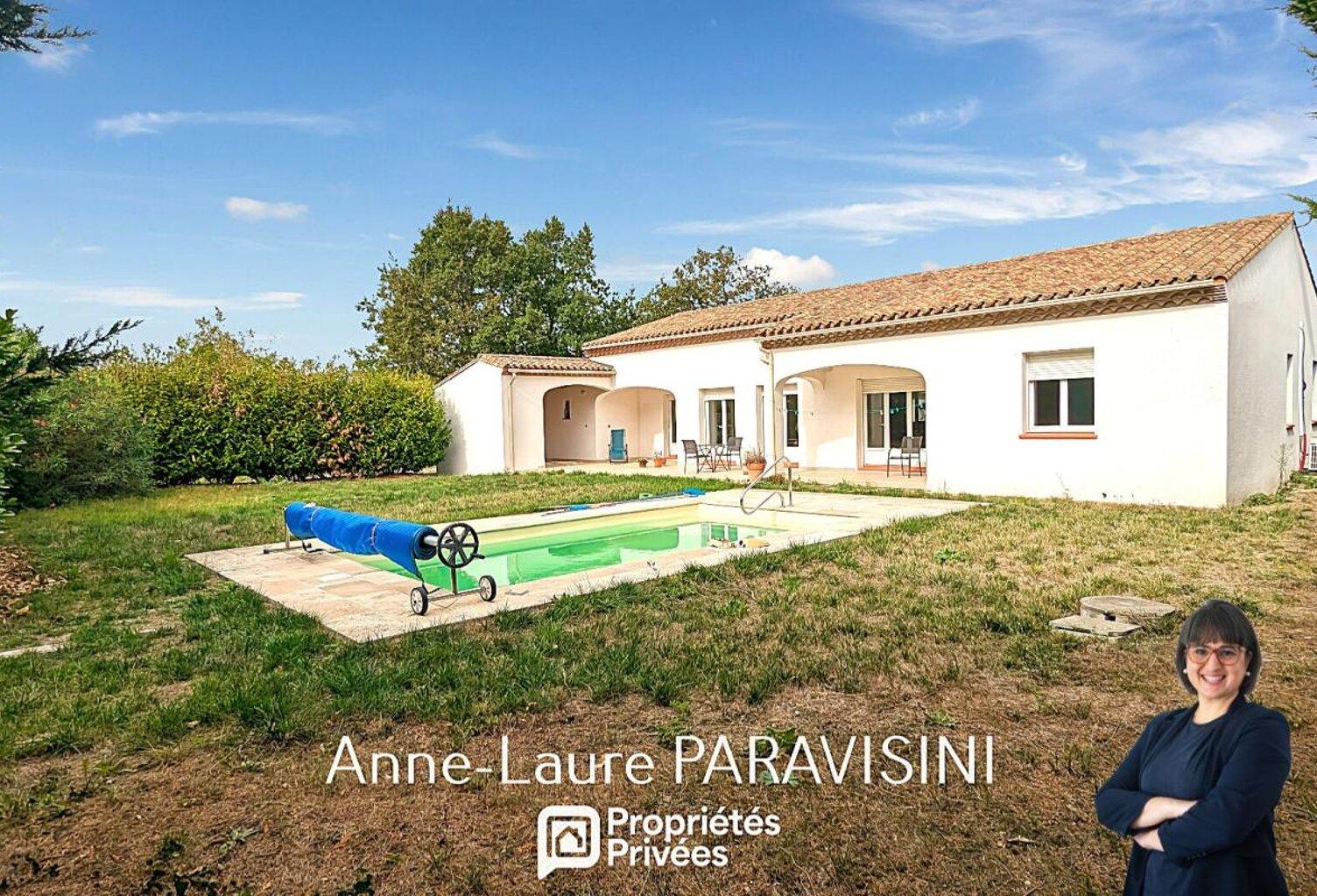 Villasavary  Propriété de près de 4 ha : maison de plain-pied avec piscine, hangar et bâtiment en pierre à reprendre — photo 1
