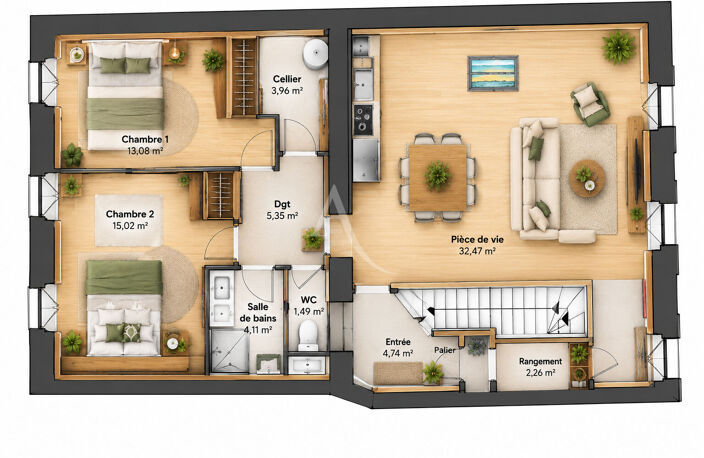 ROCHEFORT ? SUPERBE T3 DE 77,74 M² ?  PRESTATIONS HAUT DE GAMME ! — photo 2