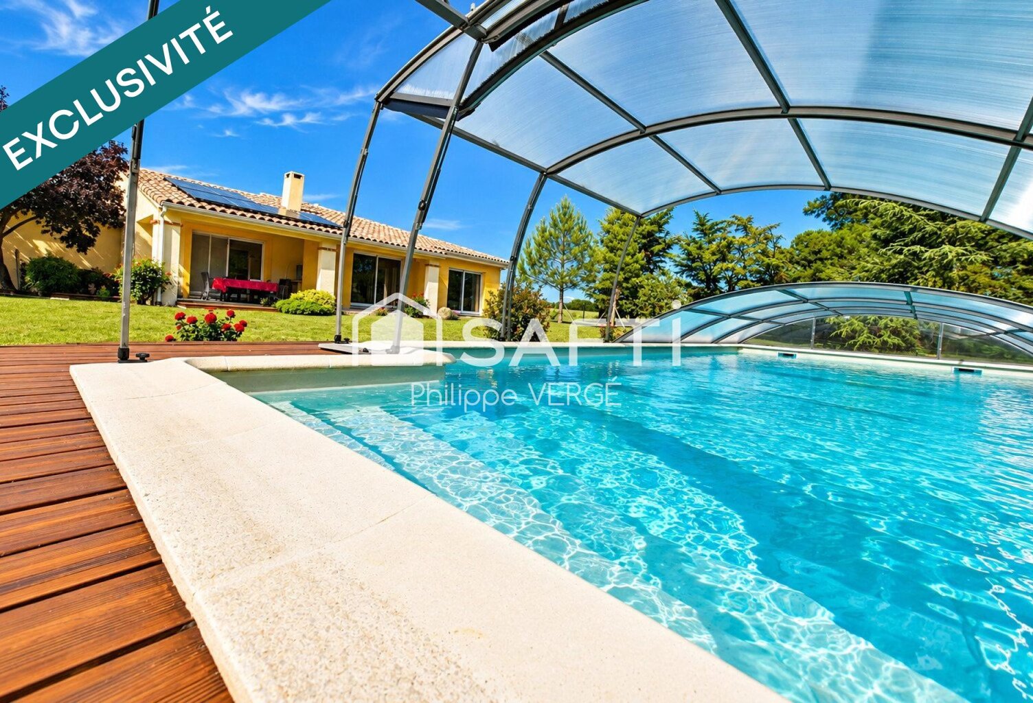 Villa plain-pied,155m² habitables, jardin, garage, piscine — photo 1