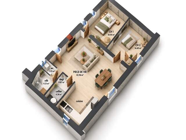 Vente Appartement 3 pièces — photo du bien