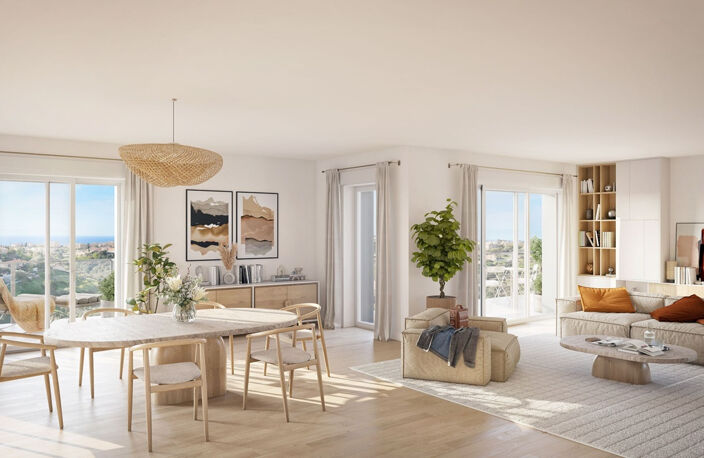 LE MONTEBELLO : 3 PIÈCES EN REZ-DE-JARDIN AVEC VUE MER - NICE BELLET — photo 4