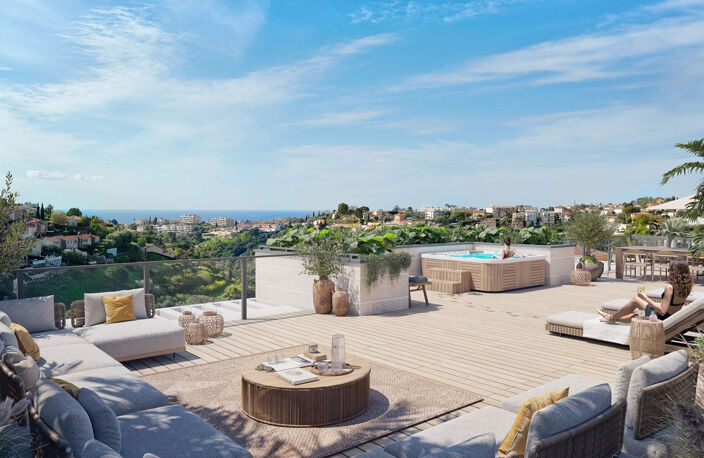 LE MONTEBELLO : 3 PIÈCES EN REZ-DE-JARDIN AVEC VUE MER - NICE BELLET — photo 5