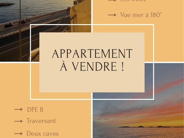 Marseille 8éme Roucas-Plage vue mer et verdure avec exterieur — photo 1