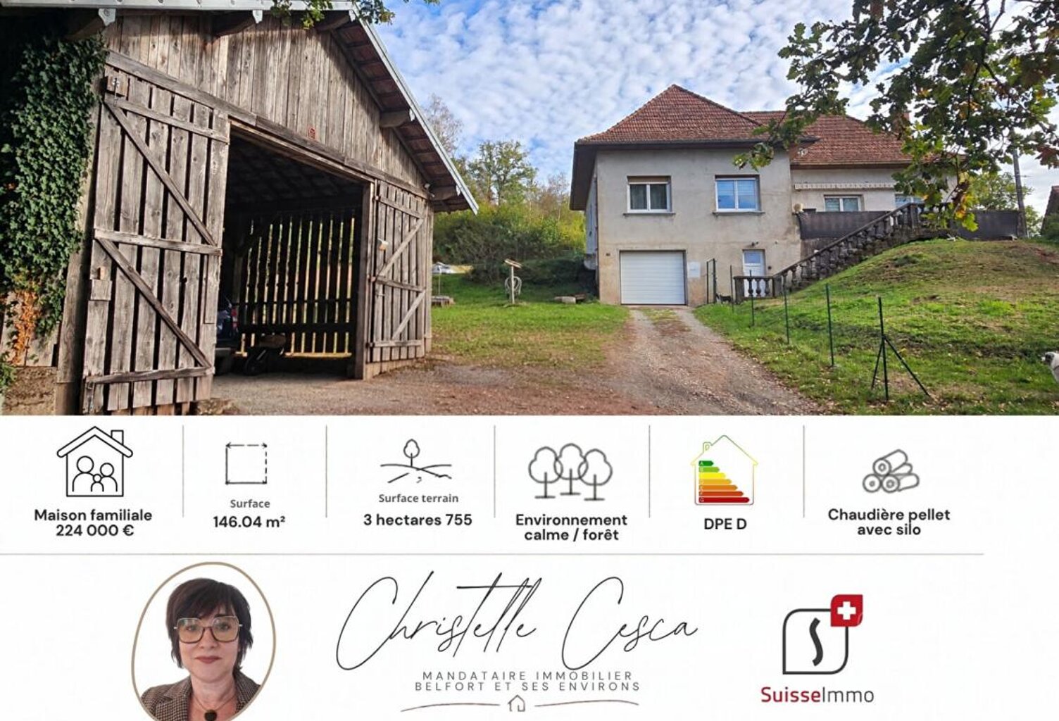 Champagney  - Maison familiale de 146 m² avec 3 hectares de terrain, bois et hangar — photo 1
