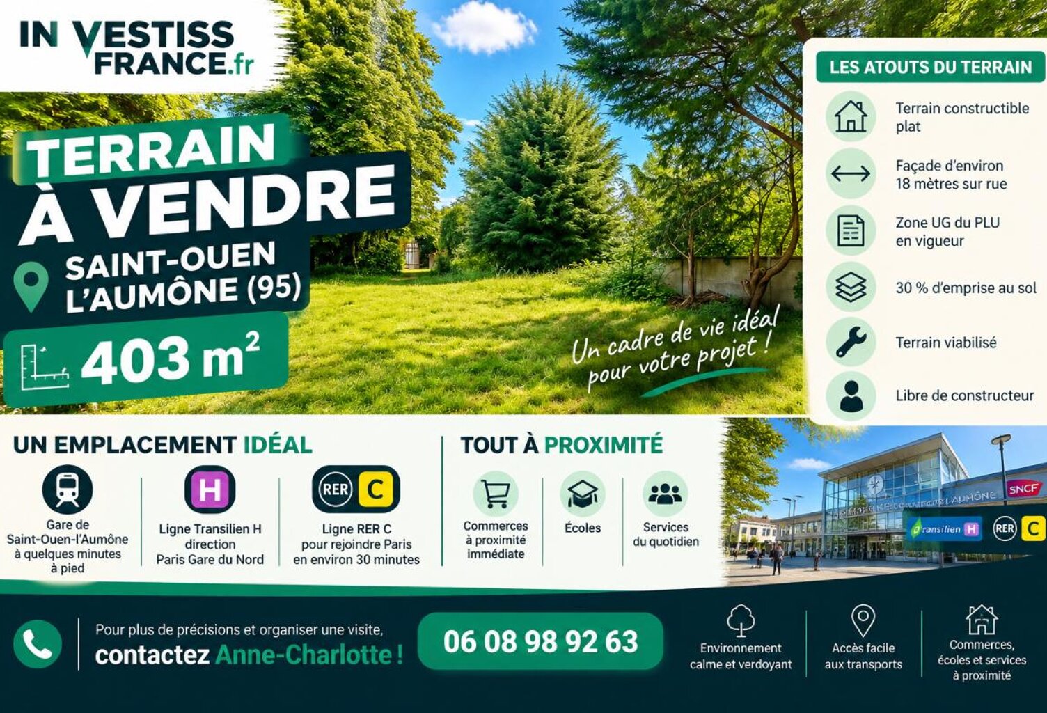 ST OUEN L'AUMONE (95) - Terrain à bâtir - 403m² — photo 1