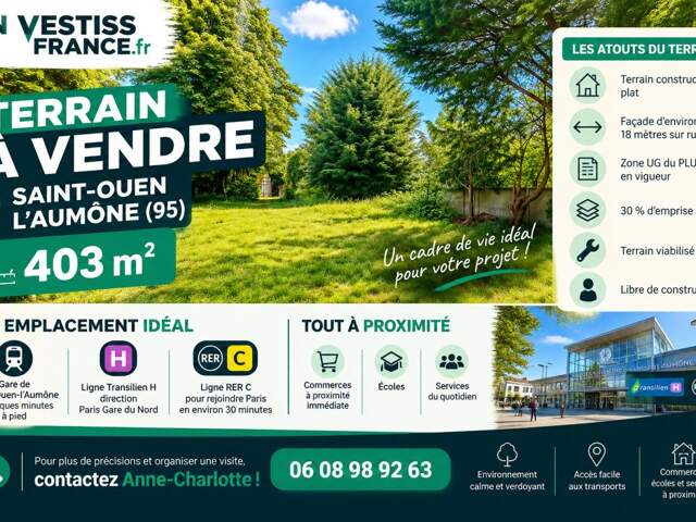 ST OUEN L'AUMONE (95) - Terrain à bâtir - 403m² — photo du bien