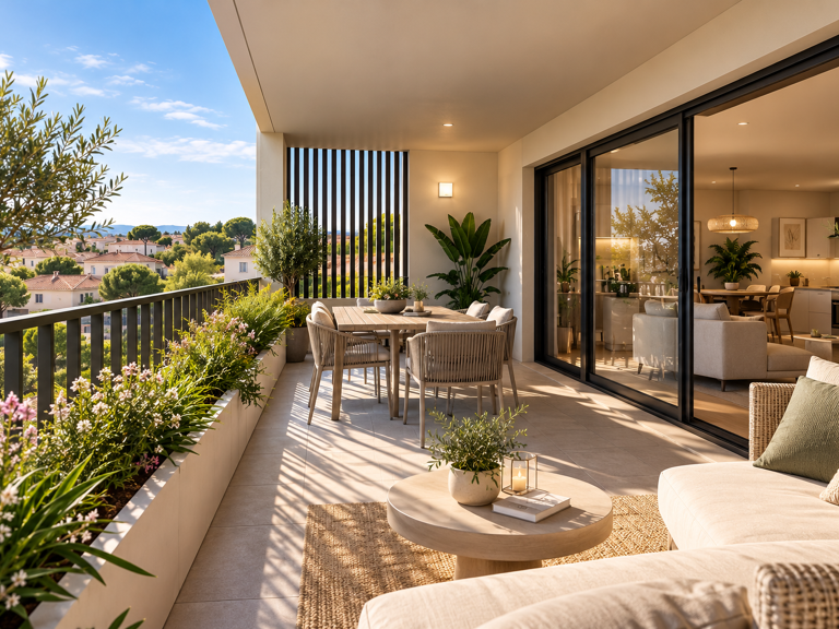 - MÈZE – T2 NEUF DE 48 M² AVEC GRANDE TERRASSE DE 13 M² — photo 1
