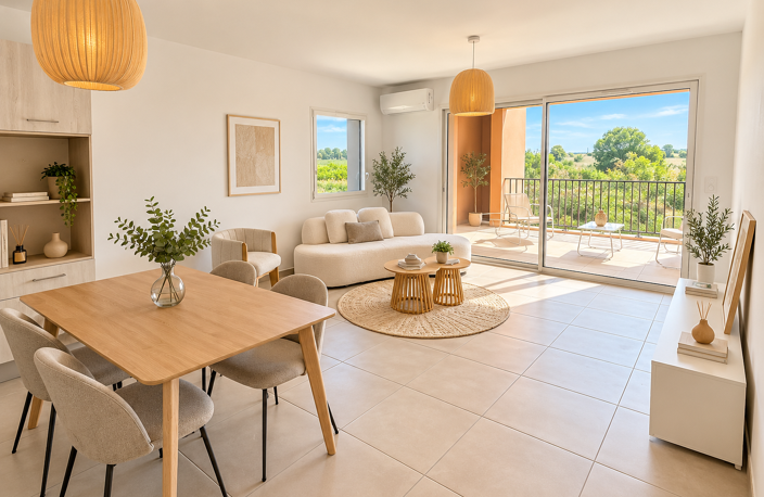 SÉRIGNAN – SUPERBE T3 DE 62 M² AVEC TERRASSE – VUE DÉGAGÉE SUR LA NATURE — photo 3